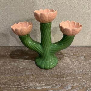 NEW Threshold Easter Flower Ceramic 3 Candle Candelabra